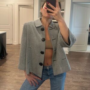 Vintage New York & Company Black and Gray Herringbone Cape